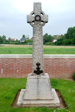 The Fricourt Memorial commemorating the officers and men of the 7th Battalion The Yorkshire Regiment who lost their lives on 1 July 1916